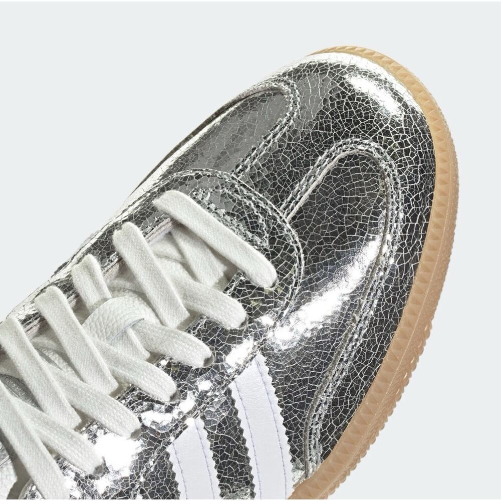 adidas Samba Silver and White Sneakers - Picture 3 of 7
